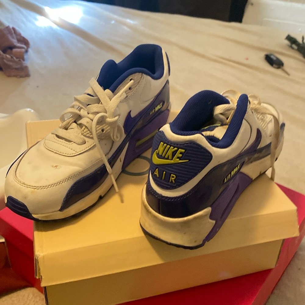 Purple lime green shoe